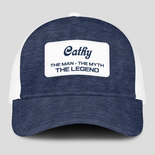 The Man The Myth The Legend Blue Denim Mesh Cap CATHY 13K1 C194PF