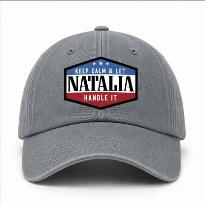 Keep Calm & Let Your Name Handle It Washed Cap NATALIA 13K1 C87PF