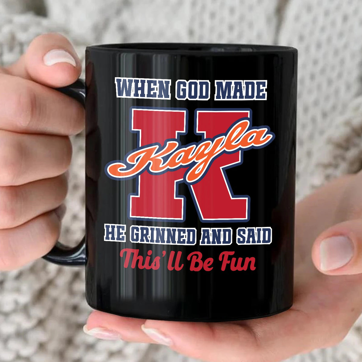 When God Made Your Name Personalized Baseball Mug KAYLA 13K1 MG07