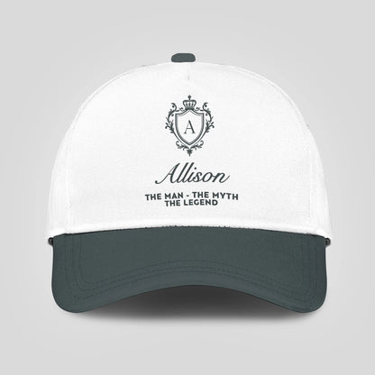 The Man The Myth The Legend Elegant Gray And White Cap ALLISON 13K1 C170PF