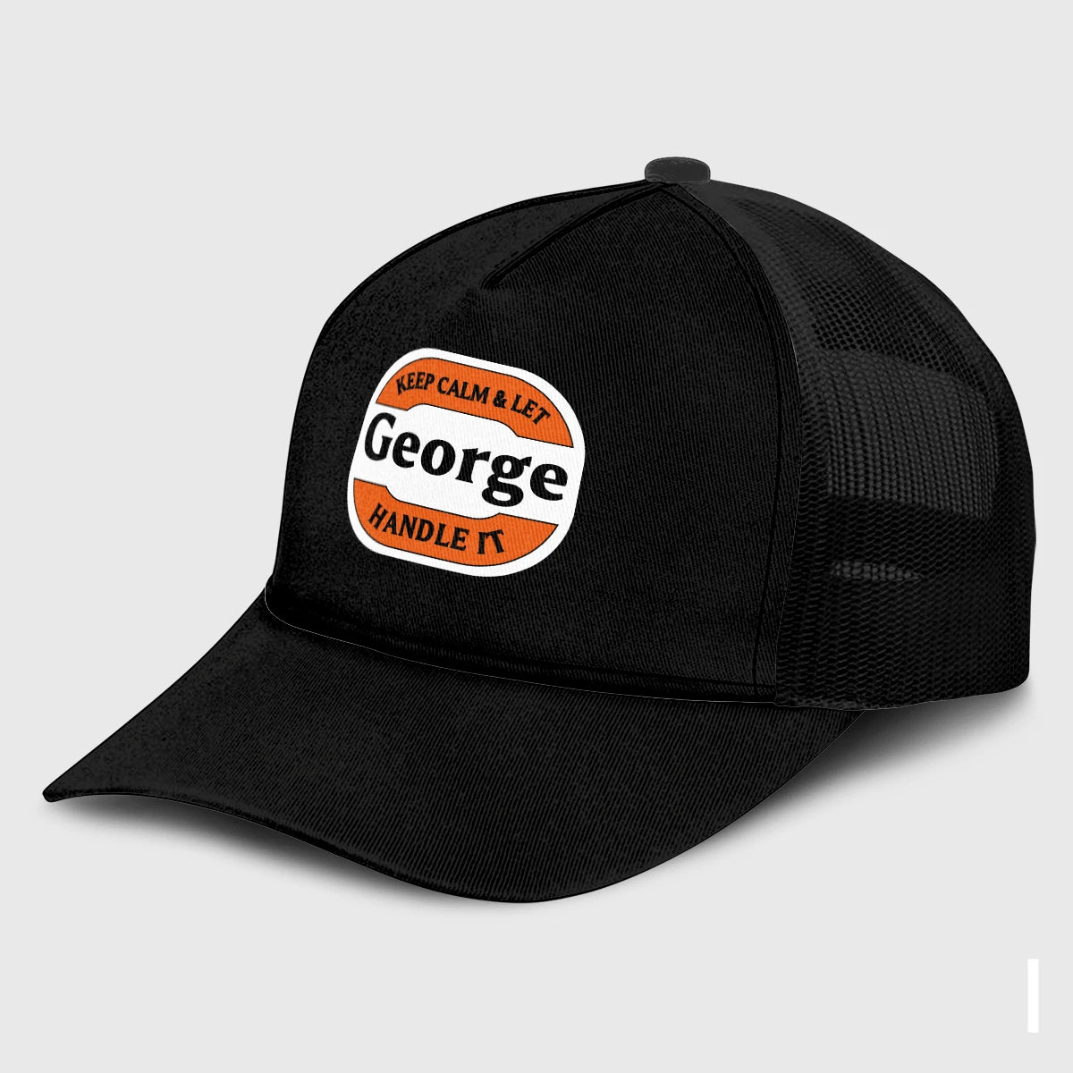 Keep Calm & Let Your Name Handle It Black Mesh Cap GEORGE 13K1 C199PF