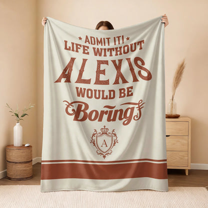 Life Without Your Name Would Be Boring Cream Terracotta Blanket ALEXIS 13K1 BK24