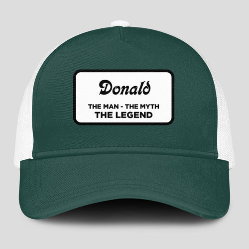 The Man The Myth The Legend Green And White Mesh Cap DONALD 13K1 C198PF