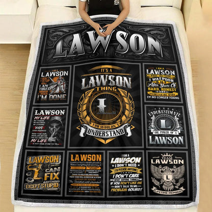 LAWSON Personalized Blanket | Custom Name Cozy Throw Gift 13K3-BK2