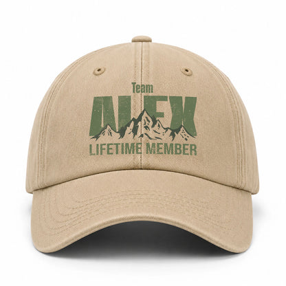 Team Your Name Lifetime Member Mountain Cap ALEX 13K1 C58PF