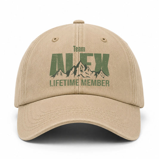 Team Your Name Lifetime Member Mountain Cap ALEX 13K1 C58PF
