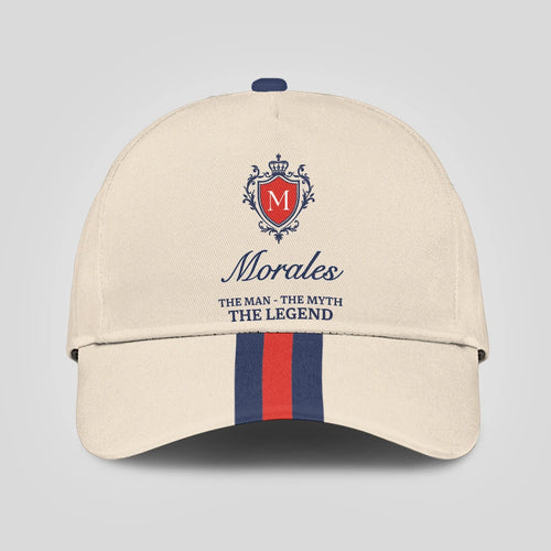 The Man The Myth The Legend Blue And Red Striped Cap MORALES 13K1 C117PF