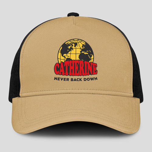 Never Back Down World Logo Khaki Mesh Cap CATHERINE 13K1 C212PF
