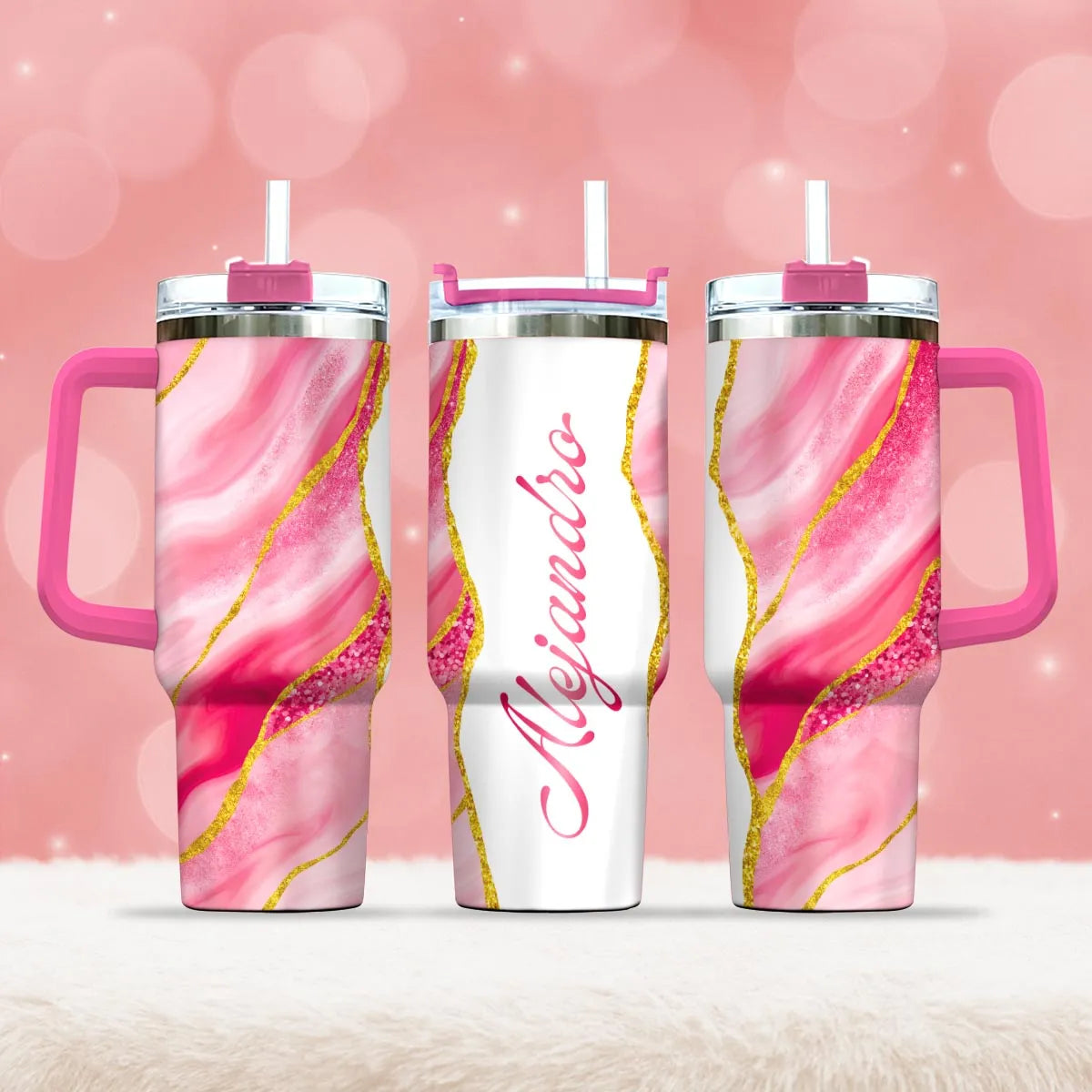 ALEJANDRO 40oz Personalized Tumbler Cup with Straw | Custom Stainless Steel Mug 13K1-TB1