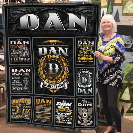 DAN Personalized Blanket | Custom Name Cozy Throw Gift 13K1-BK2
