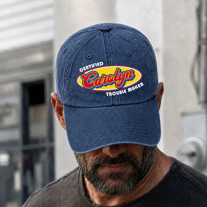 Certified Your Name Trouble Maker Washed Cap CAROLYN 13K1 C73PF