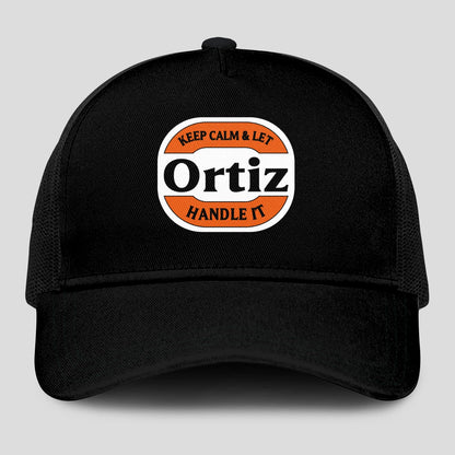 Keep Calm & Let Your Name Handle It Black Mesh Cap ORTIZ 13K1 C199PF