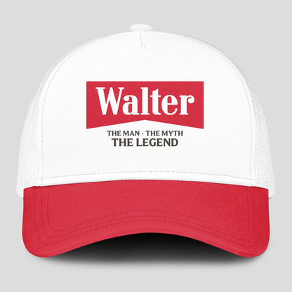 The Man The Myth The Legend Red And White Mesh Cap WALTER 13K1 C197PF