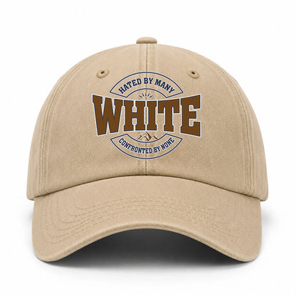 Hated By Many Confronted By None Washed Cap WHITE 13K1 C36PF