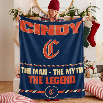 The Man The Myth The Legend Retro Fleece Blanket CINDY 13K1 BK53