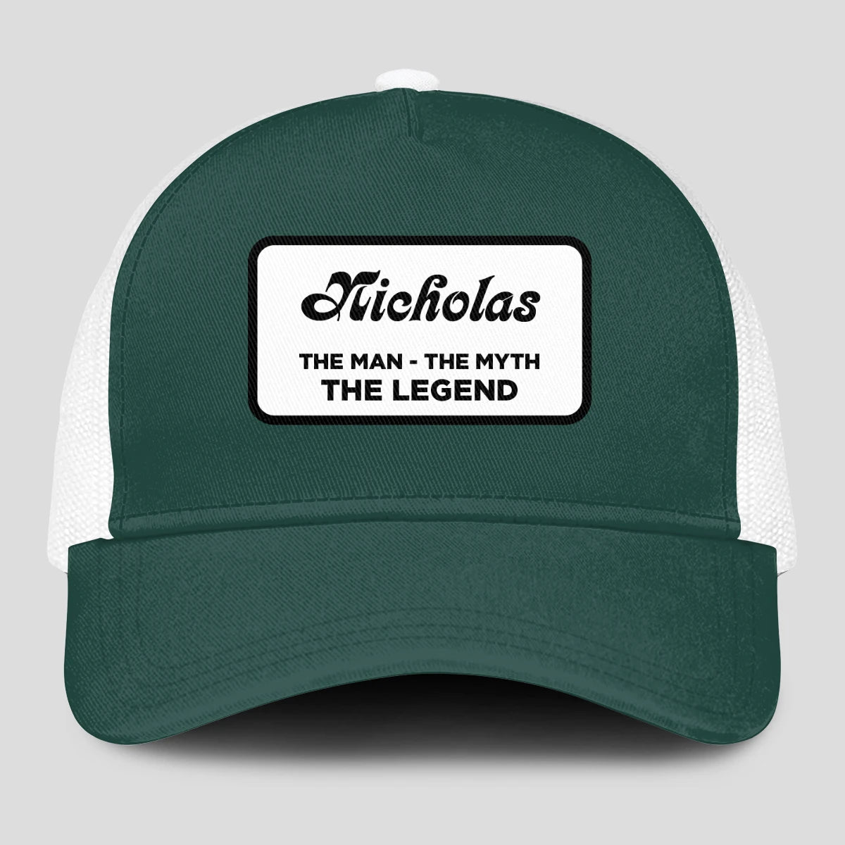 The Man The Myth The Legend Green And White Mesh Cap NICHOLAS 13K1 C198PF