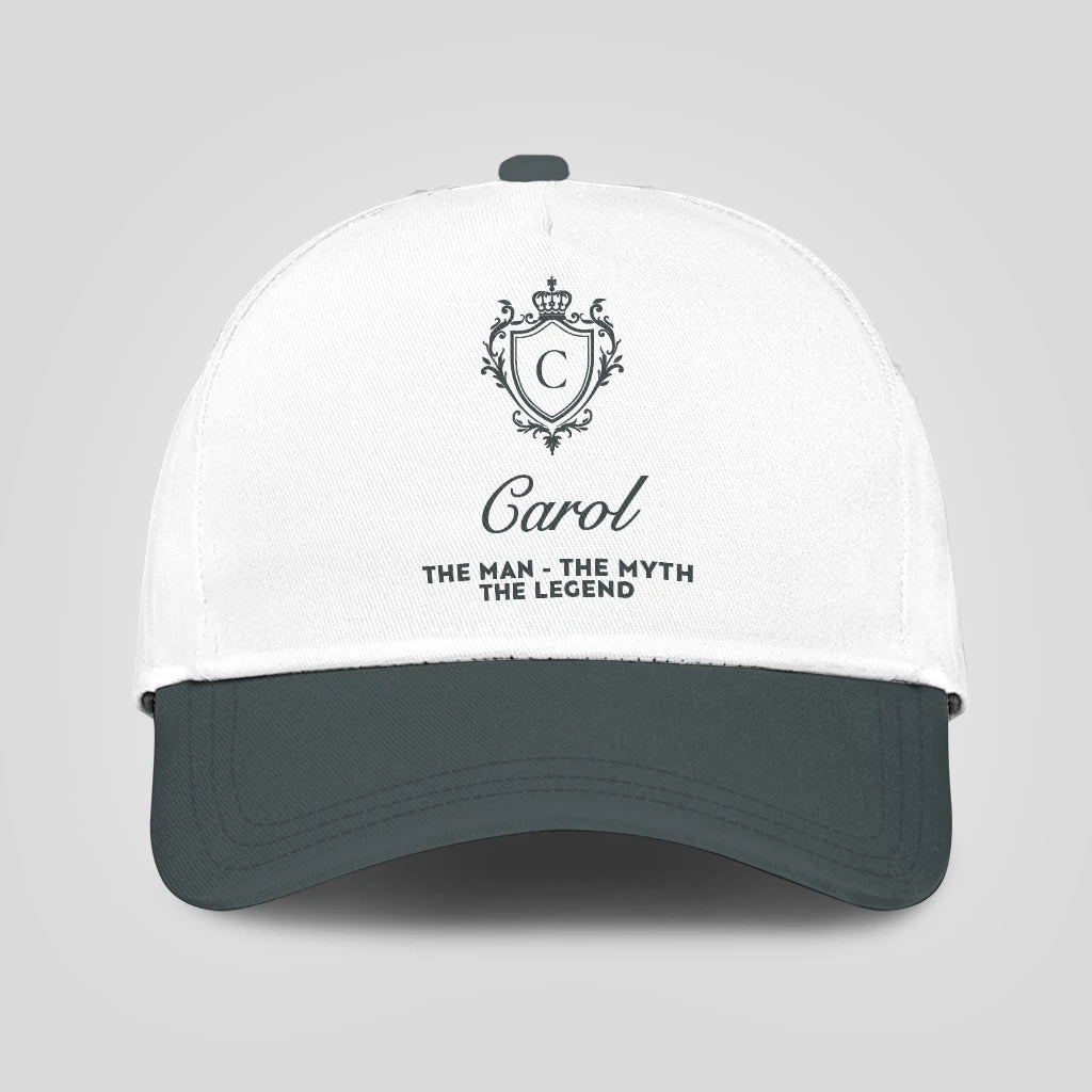 The Man The Myth The Legend Elegant Gray And White Cap CAROL 13K1 C170PF
