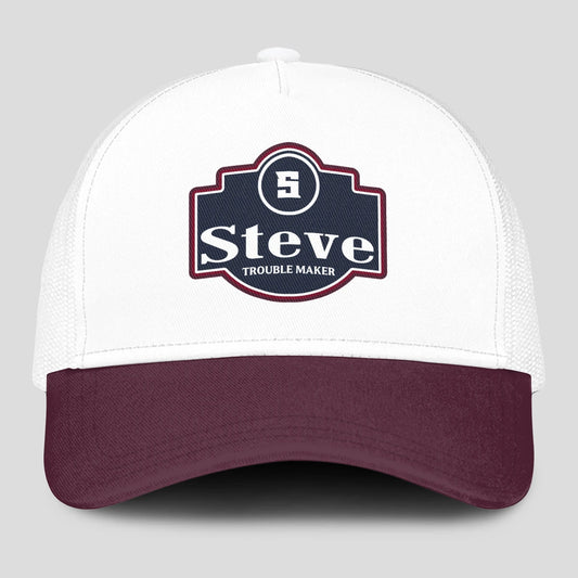 Trouble Maker Burgundy And White Funny Mesh Cap STEVE 13K1 C201PF