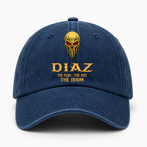 The Fear The Fate The Doom Skull Blue Washed Cap DIAZ 13K1 C97PF