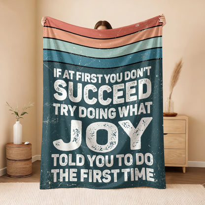 If At First You Don’t Succeed Retro Green Fleece Blanket JOY 13K1 BK29
