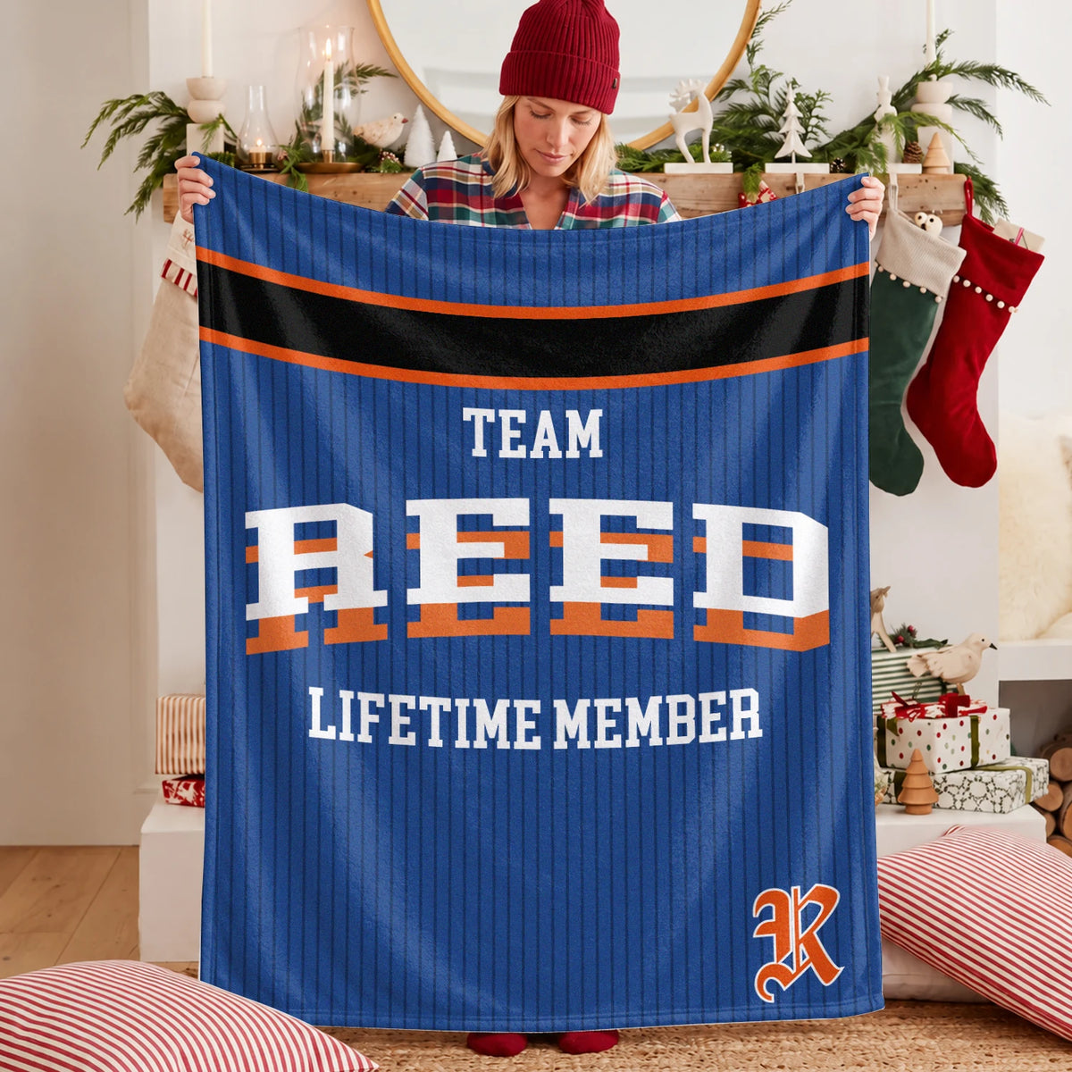 Team Your Name Lifetime Member Basketball Fleece Blanket REED 13K1 BK47