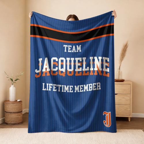 Team Your Name Lifetime Member Basketball Fleece Blanket JACQUELINE 13K1 BK47