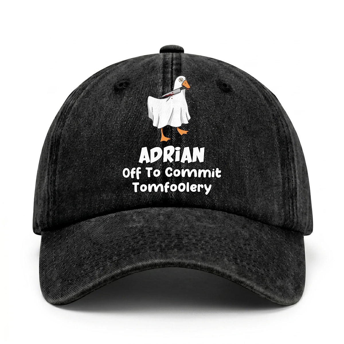 Off To Commit Tomfoolery Funny Goose Washed Cap ADRIAN 13K1 C131PF