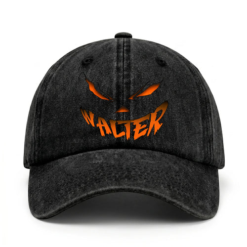 Your Name Jack O' Lantern Halloween Washed Cap WALTER 13K1 C100PF