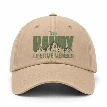 Team Your Name Lifetime Member Mountain Cap RANDY 13K1 C58PF