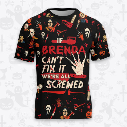BRENDA Horror Halloween Pajama Set Scary T-Shirt & Pants Sleepwear Costume 13K1-HL1