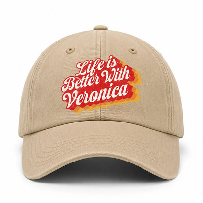 Life Is Better With Your Name Vintage Washed Cap VERONICA 13K1 C67PF