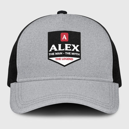 The Man The Myth The Legend Gray Mesh Cap ALEX 13K1 C189PF