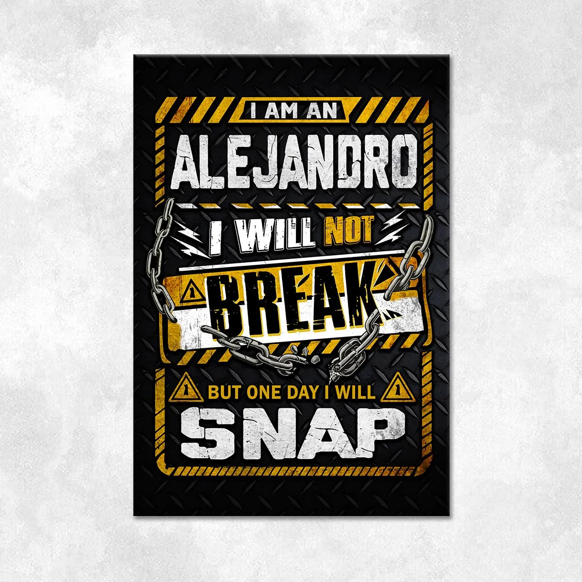 ALEJANDRO Motivational Rug – Black & Yellow Quote Carpet for Living Room 13K1-AR1