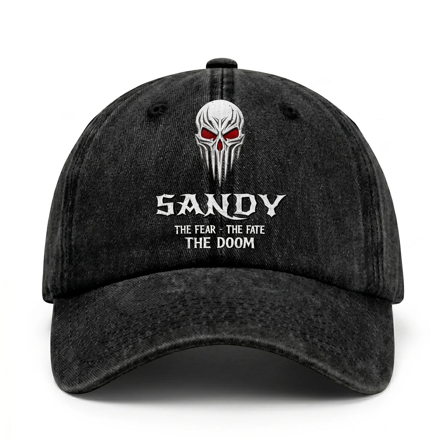 Your Name The Fear The Fate The Doom Skull Washed Cap SANDY 13K1 C98PF