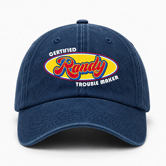 Certified Your Name Trouble Maker Washed Cap RANDY 13K1 C73PF