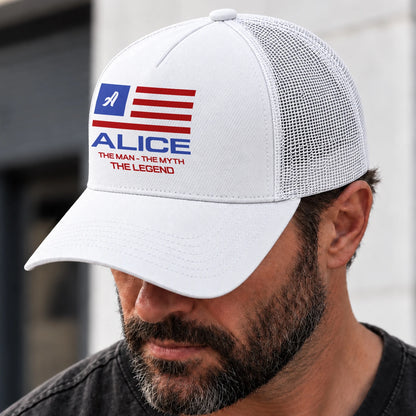 The Man The Myth The Legend America Flag Mesh Cap ALICE 13K1 C193PF