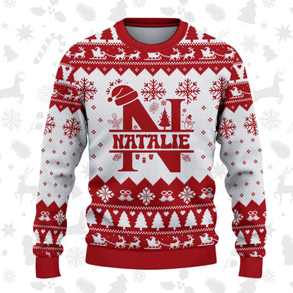 NATALIE Personalized Christmas Pajama Set - Holiday Gift Outfit 13K1-CR2