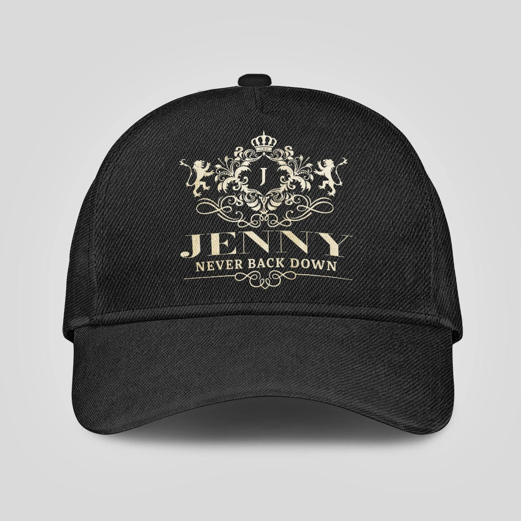Never Back Down Royal Style Black Cap JENNY 13K1 C179PF