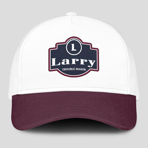 Trouble Maker Burgundy And White Funny Mesh Cap LARRY 13K1 C201PF