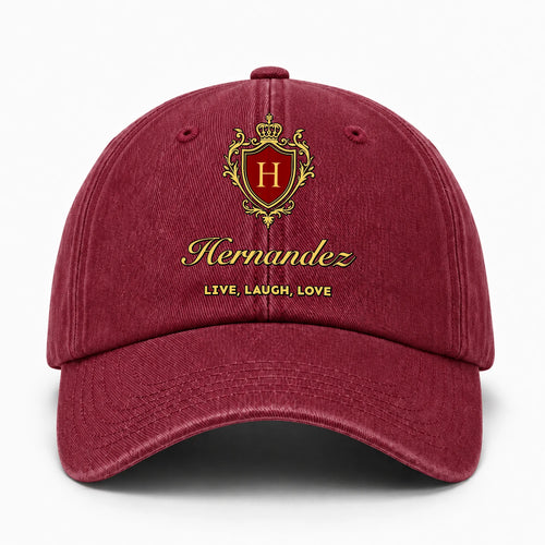 Live Laugh Love Luxury Burgundy Washed Cap HERNANDEZ 13K1 C119PF