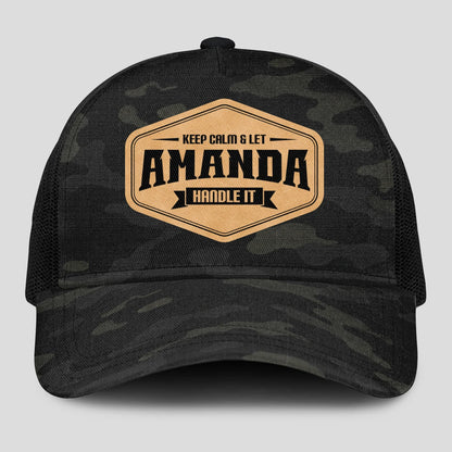 Keep Calm & Let Your Name Handle It Dark Camo Mesh Cap AMANDA 13K1 C195PF