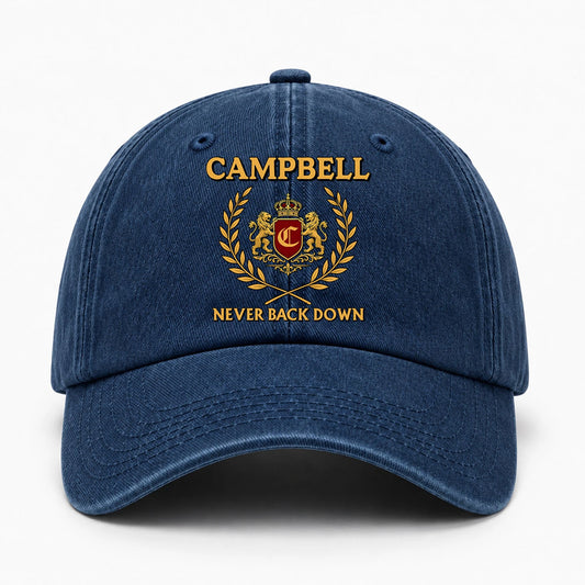 Never Back Down Royal Blue Denim Cap CAMPBELL 13K1 C60PF