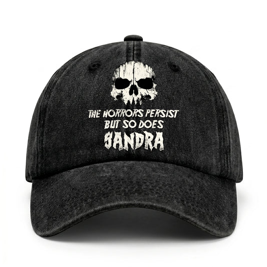The Horrors Persist But So Does Your Name Cool Skull Washed Cap SANDRA 13K1 C134PF