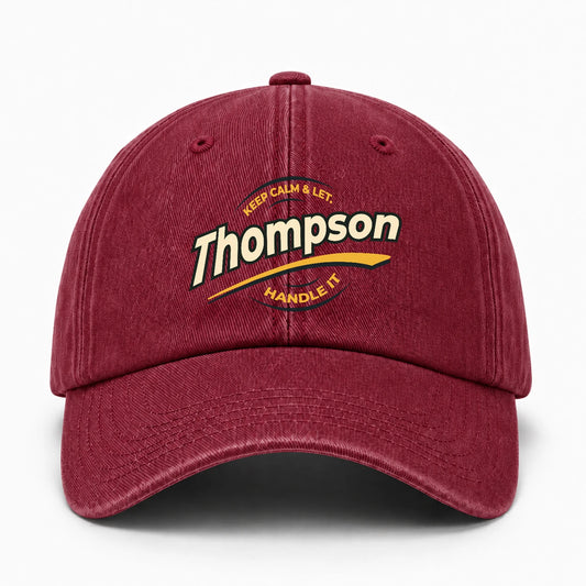 Keep Calm & Let Your Name Handle It Burgundy Washed Cap THOMPSON 13K1 C105PF