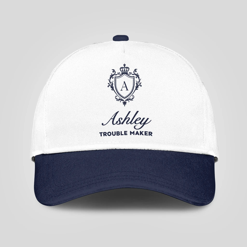 Trouble Maker Funny Blue And White Cap ASHLEY 13K1 C152PF