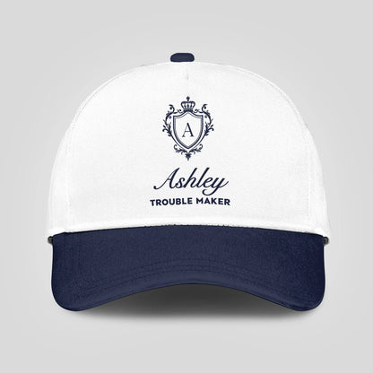 Trouble Maker Funny Blue And White Cap ASHLEY 13K1 C152PF
