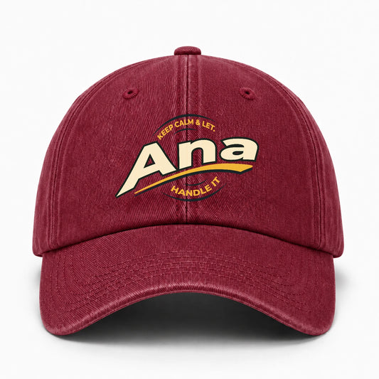 Keep Calm & Let Your Name Handle It Burgundy Washed Cap ANA 13K1 C105PF