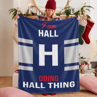 I'm Name Doing Name Things Navy Fleece Blanket HALL 13K1 BK51