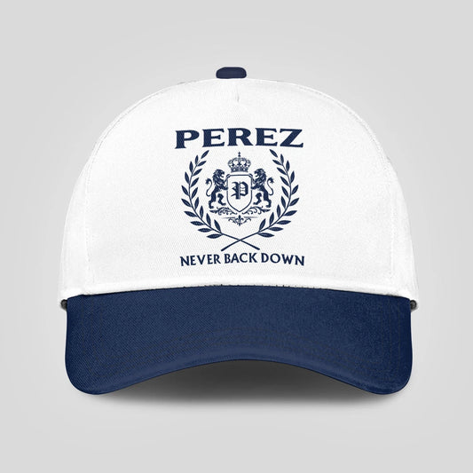 Never Back Down Blue And White Cap PEREZ 13K1 C59PF