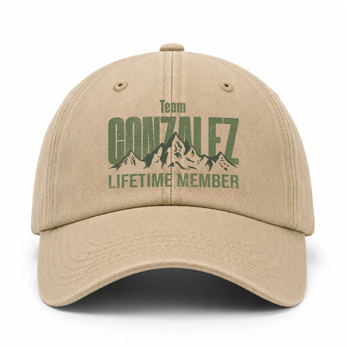 Team Your Name Lifetime Member Mountain Cap GONZALEZ 13K1 C58PF
